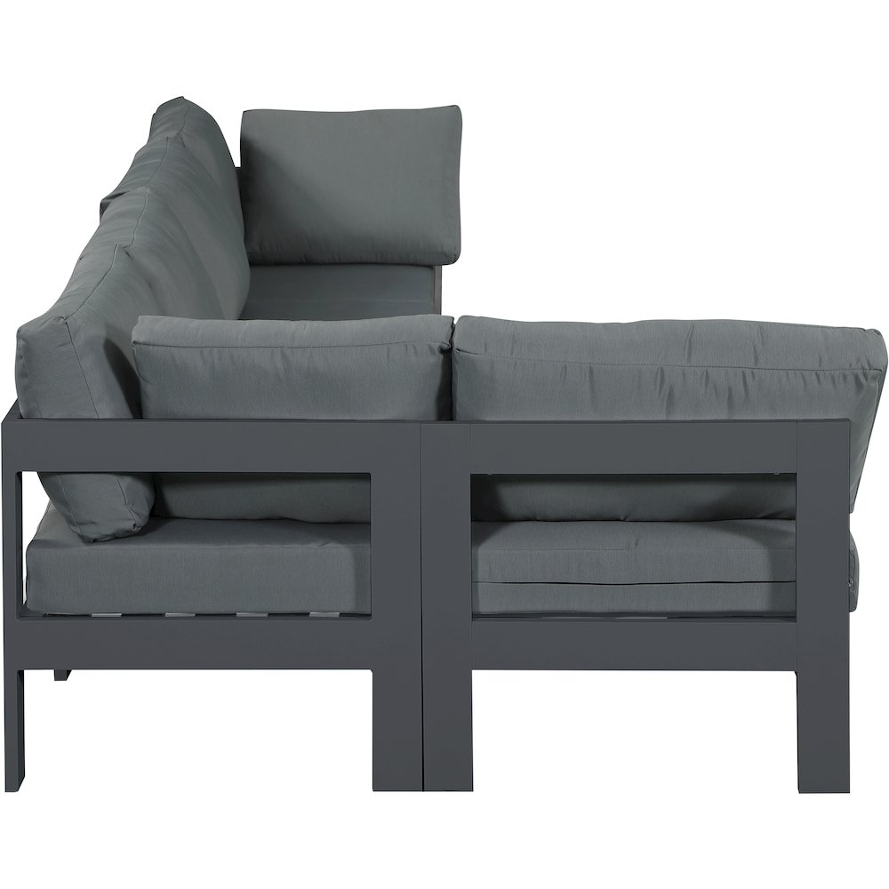 Nizuc Grey Water Resistant Fabric Outdoor Patio Modular Sectional. Picture 7