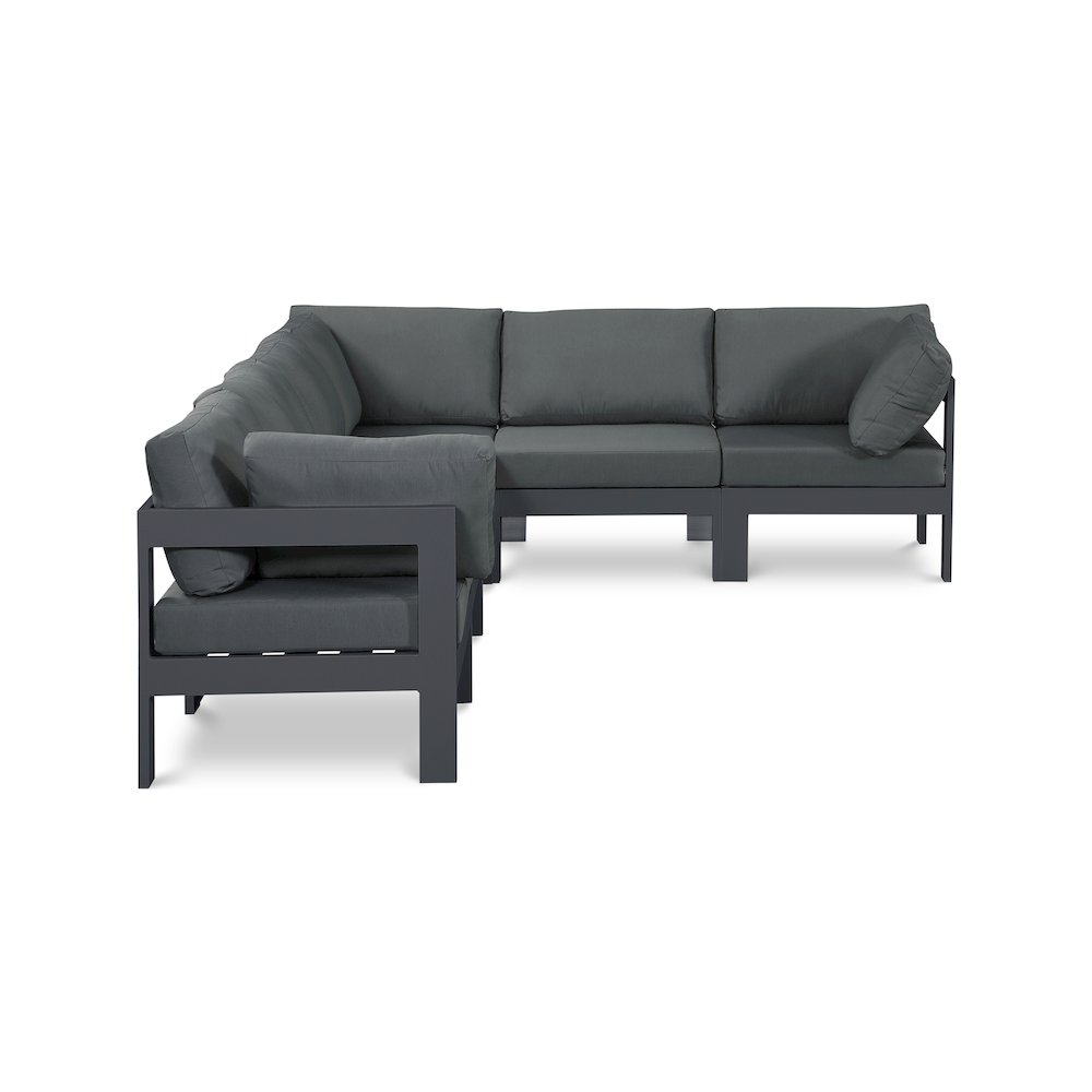 Nizuc Grey Water Resistant Fabric Outdoor Patio Modular Sectional. Picture 1