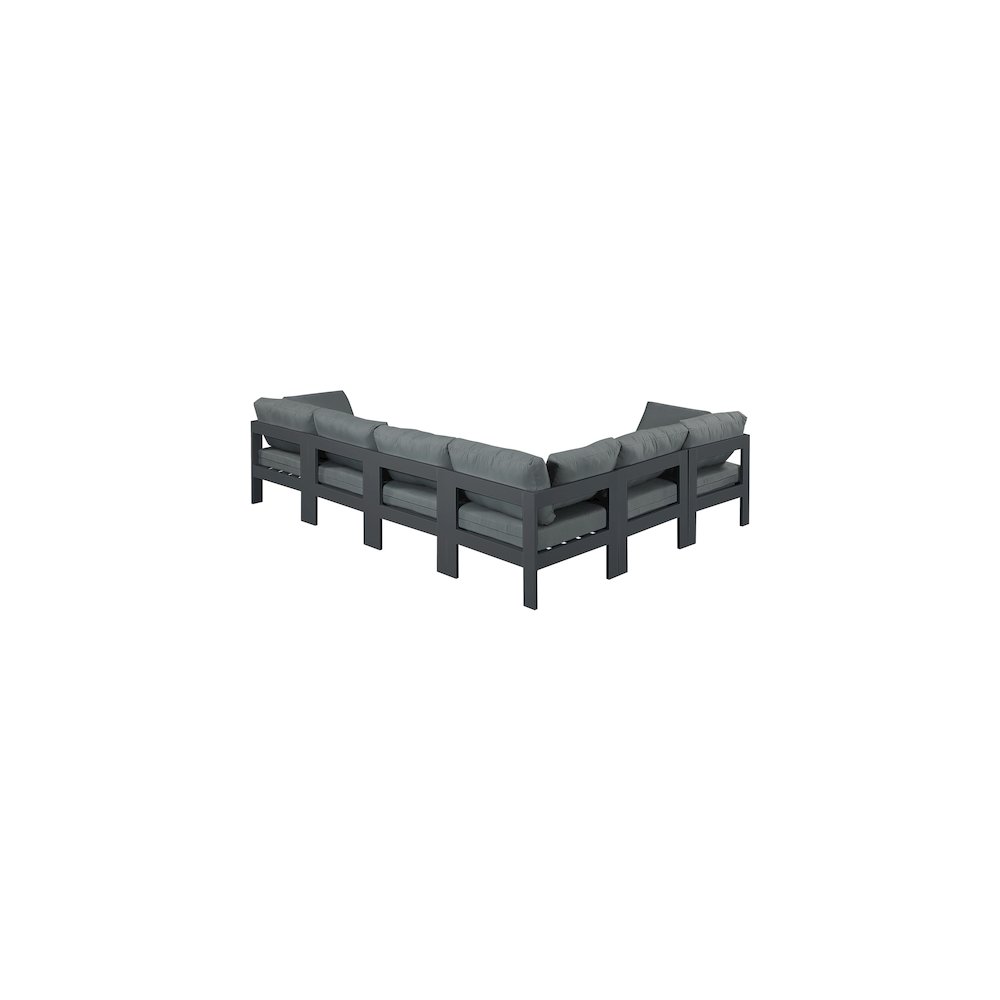 Nizuc Grey Water Resistant Fabric Outdoor Patio Modular Sectional. Picture 2