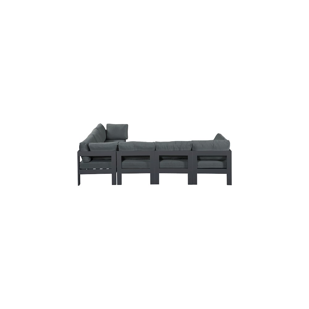 Nizuc Grey Water Resistant Fabric Outdoor Patio Modular Sectional. Picture 3
