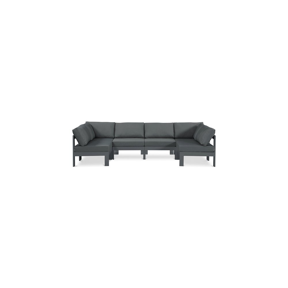 Nizuc Grey Water Resistant Fabric Outdoor Patio Modular Sectional. Picture 1