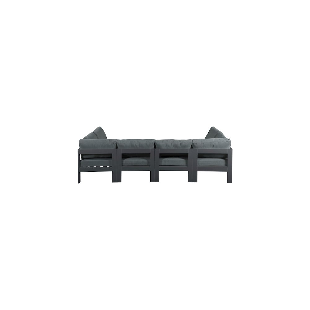 Nizuc Grey Water Resistant Fabric Outdoor Patio Modular Sectional. Picture 2