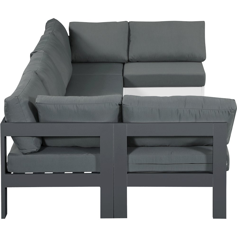 Nizuc Grey Water Resistant Fabric Outdoor Patio Modular Sectional. Picture 3