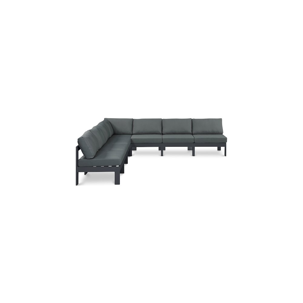 Nizuc Grey Water Resistant Fabric Outdoor Patio Modular Sectional. Picture 1