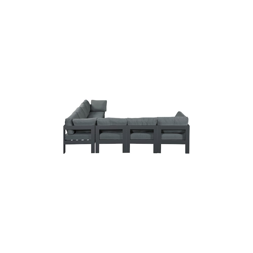 Nizuc Grey Water Resistant Fabric Outdoor Patio Modular Sectional. Picture 3