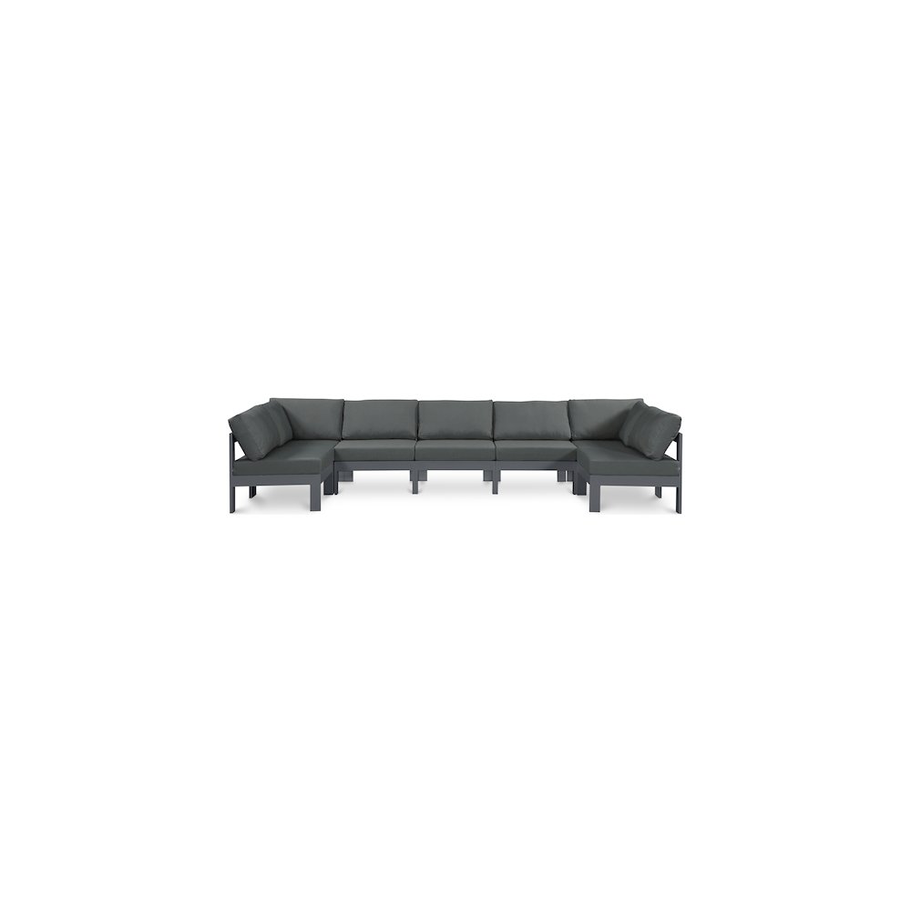 Nizuc Grey Water Resistant Fabric Outdoor Patio Modular Sectional. Picture 1