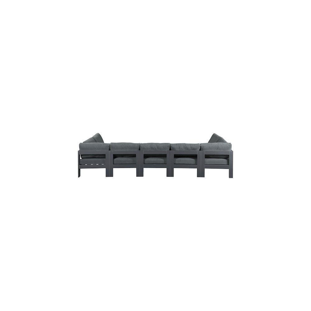 Nizuc Grey Water Resistant Fabric Outdoor Patio Modular Sectional. Picture 2