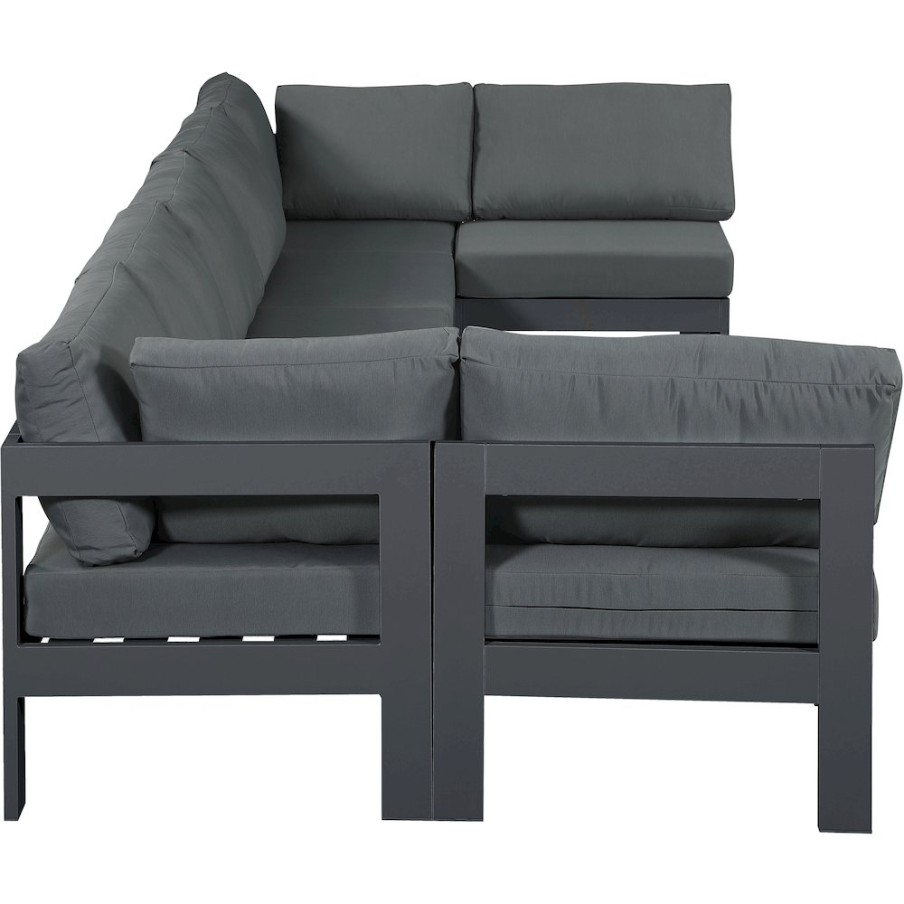 Nizuc Grey Water Resistant Fabric Outdoor Patio Modular Sectional. Picture 3