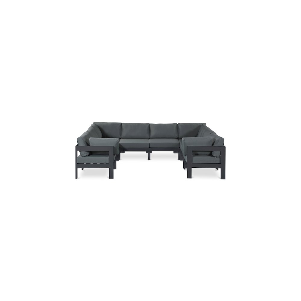 Nizuc Grey Water Resistant Fabric Outdoor Patio Modular Sectional. Picture 1