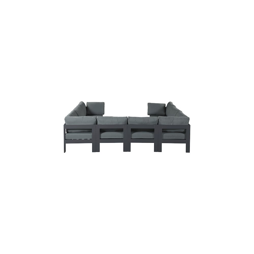 Nizuc Grey Water Resistant Fabric Outdoor Patio Modular Sectional. Picture 2