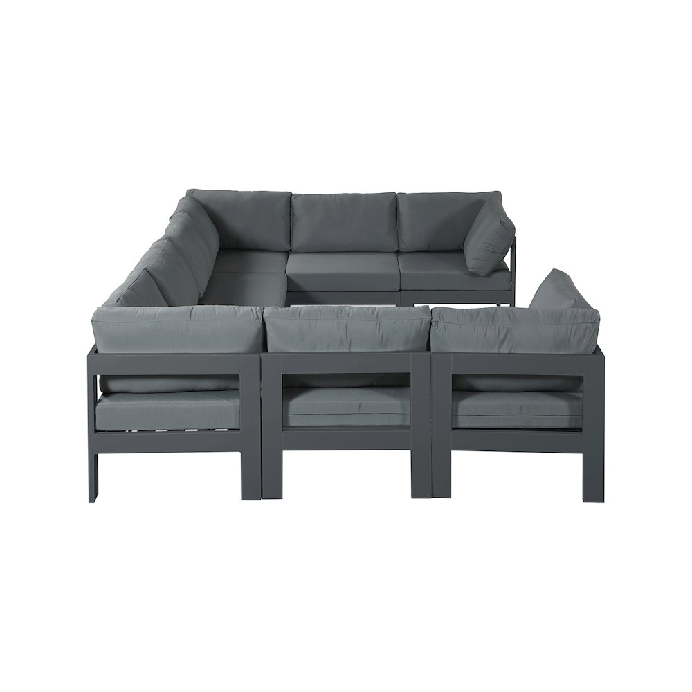 Nizuc Grey Water Resistant Fabric Outdoor Patio Modular Sectional. Picture 3