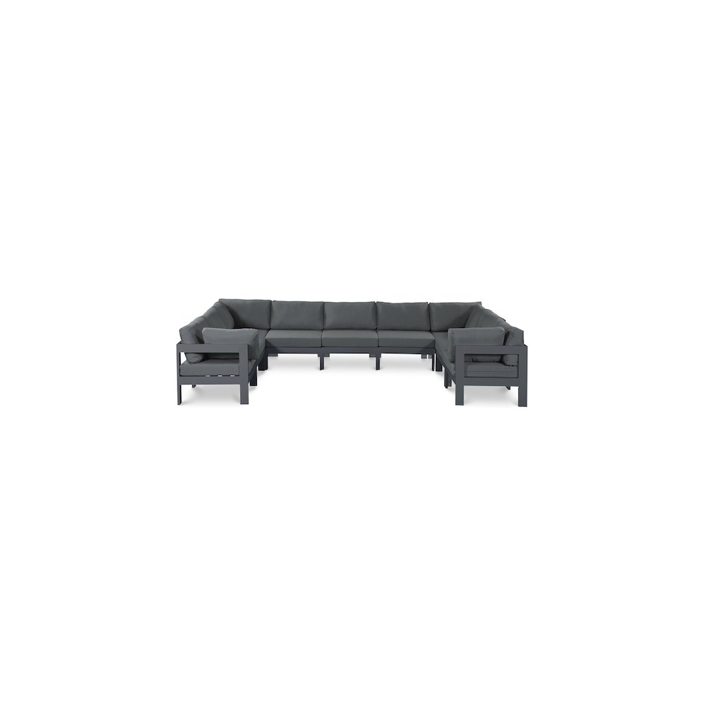 Nizuc Grey Water Resistant Fabric Outdoor Patio Modular Sectional. Picture 1