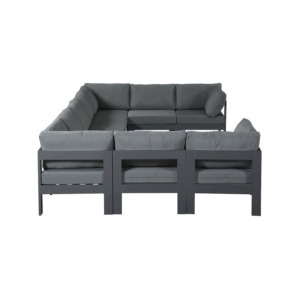 Nizuc Grey Water Resistant Fabric Outdoor Patio Modular Sectional. Picture 3