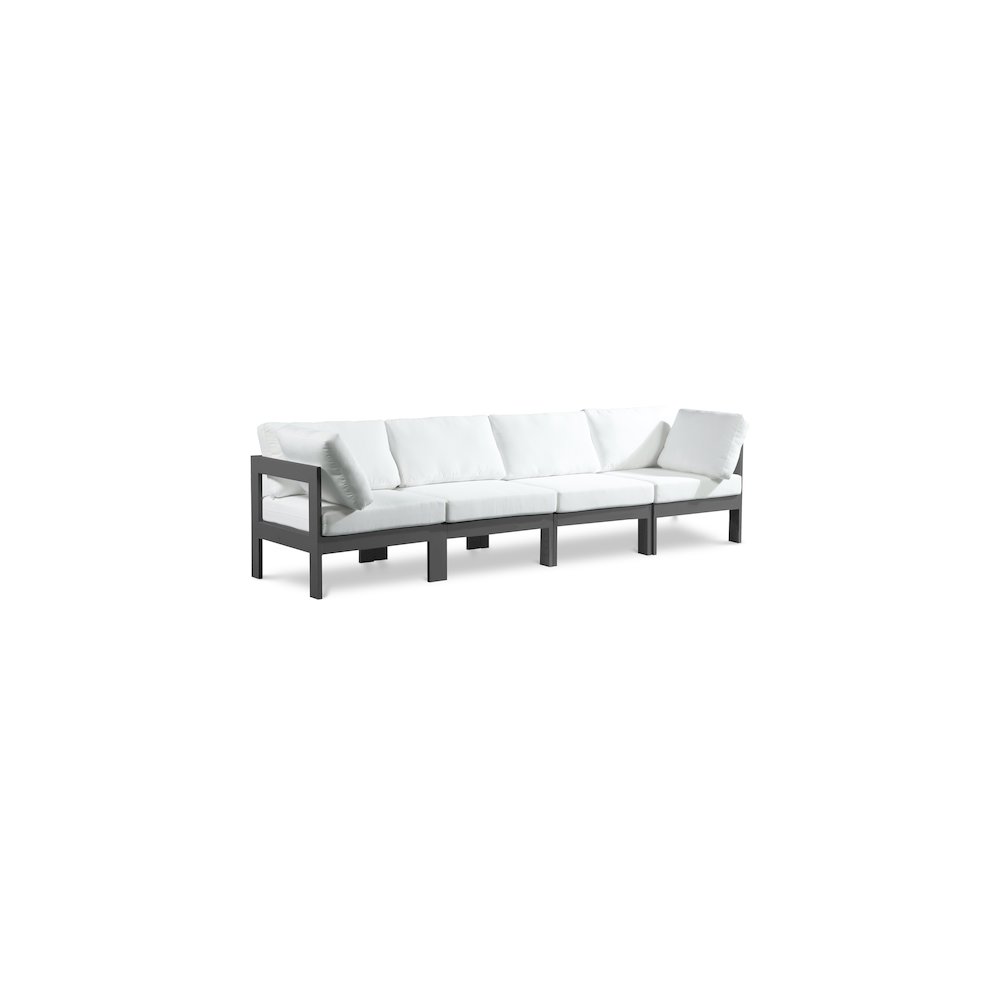 Nizuc White Water Resistant Fabric Outdoor Patio Modular Sofa. Picture 1
