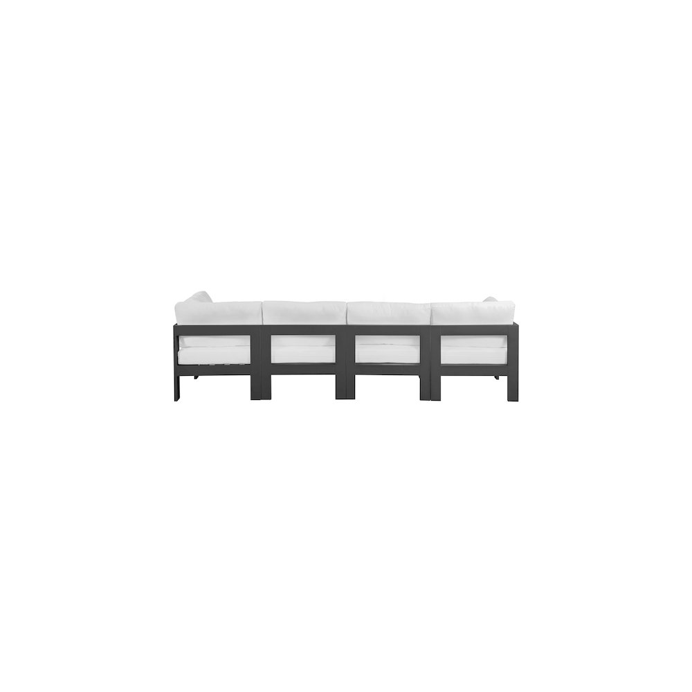 Nizuc White Water Resistant Fabric Outdoor Patio Modular Sofa. Picture 2