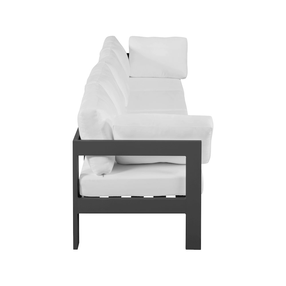 Nizuc White Water Resistant Fabric Outdoor Patio Modular Sofa. Picture 3