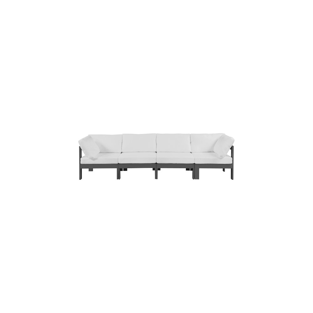 Nizuc White Water Resistant Fabric Outdoor Patio Modular Sofa. Picture 4