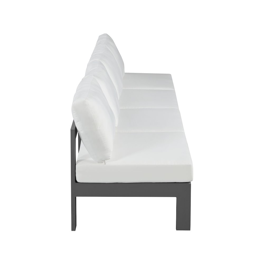 Nizuc White Water Resistant Fabric Outdoor Patio Modular Sofa. Picture 3