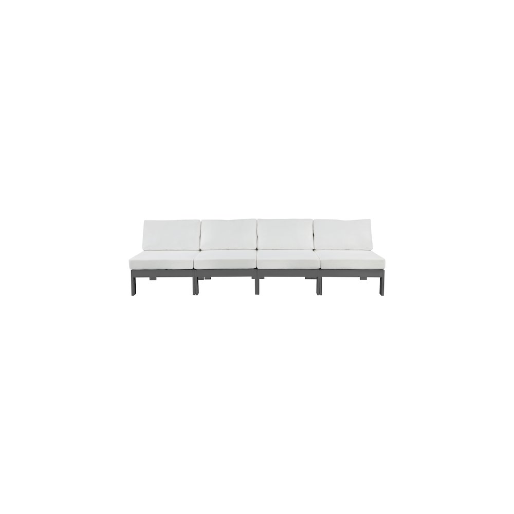 Nizuc White Water Resistant Fabric Outdoor Patio Modular Sofa. Picture 4