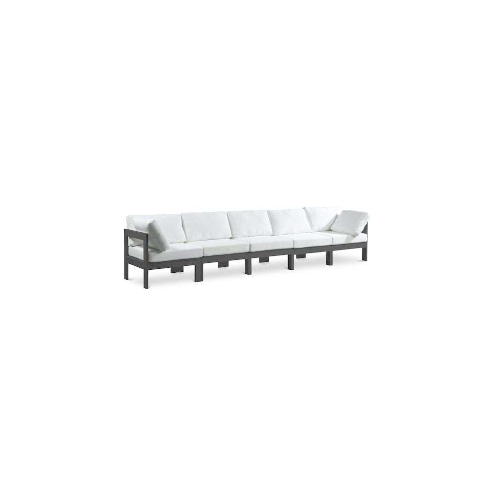 Nizuc White Water Resistant Fabric Outdoor Patio Modular Sofa. Picture 1