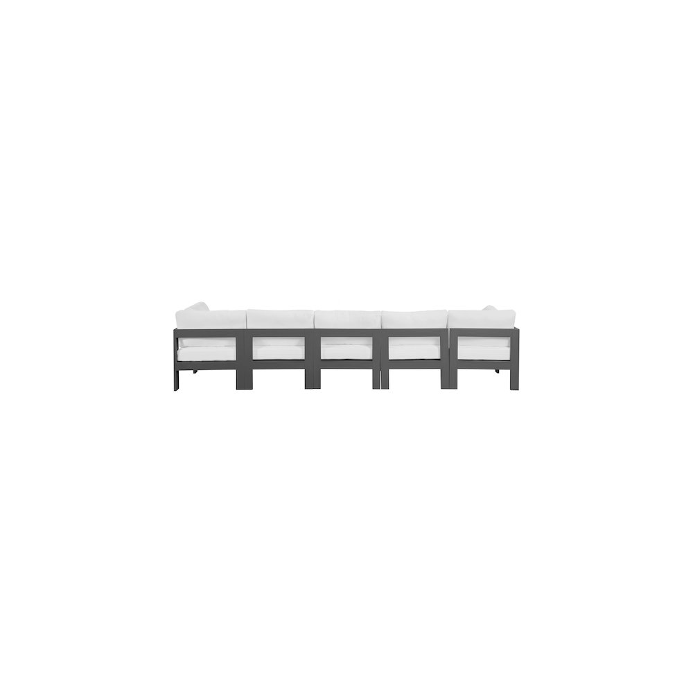Nizuc White Water Resistant Fabric Outdoor Patio Modular Sofa. Picture 2