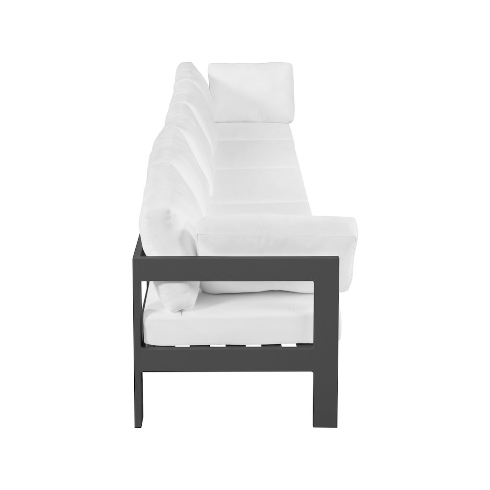 Nizuc White Water Resistant Fabric Outdoor Patio Modular Sofa. Picture 3
