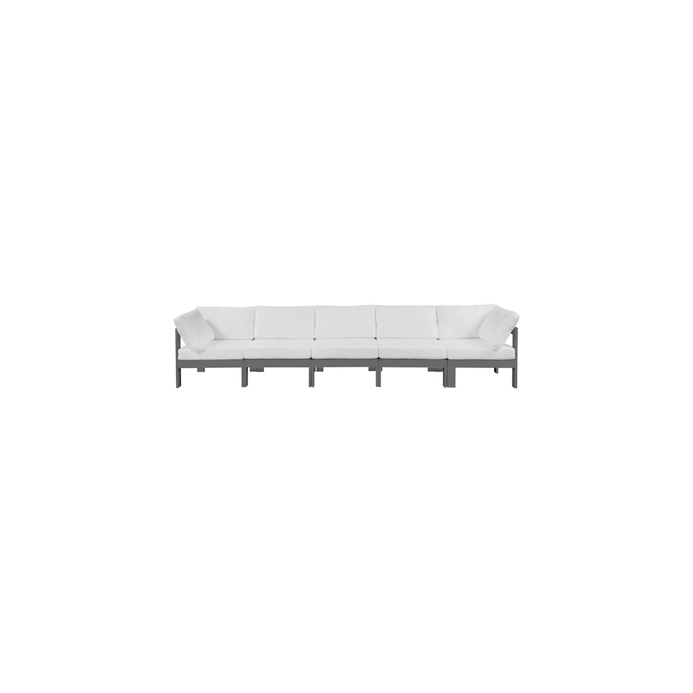 Nizuc White Water Resistant Fabric Outdoor Patio Modular Sofa. Picture 4