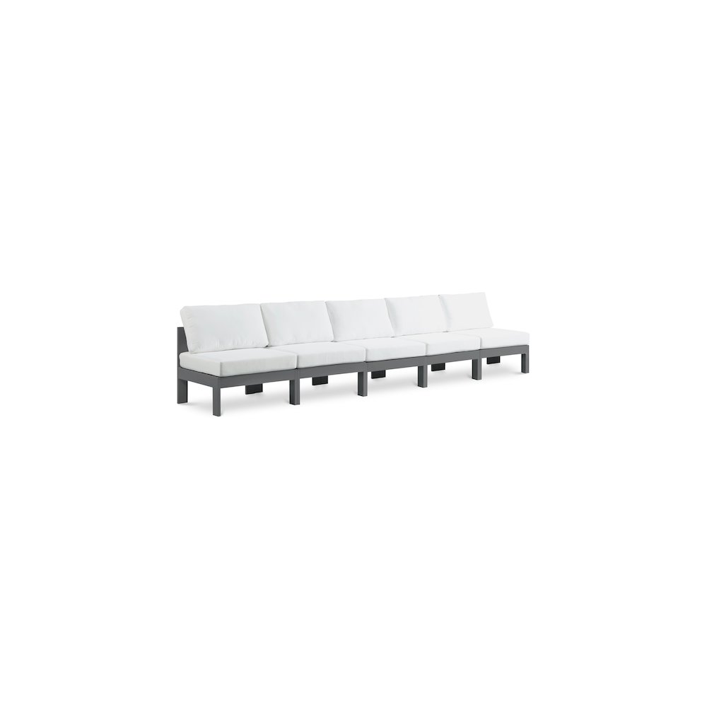 Nizuc White Water Resistant Fabric Outdoor Patio Modular Sofa. Picture 1