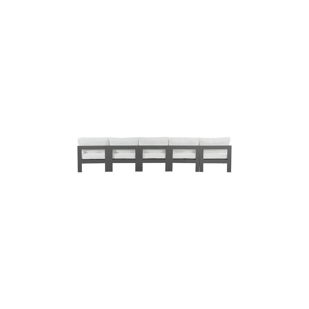Nizuc White Water Resistant Fabric Outdoor Patio Modular Sofa. Picture 2