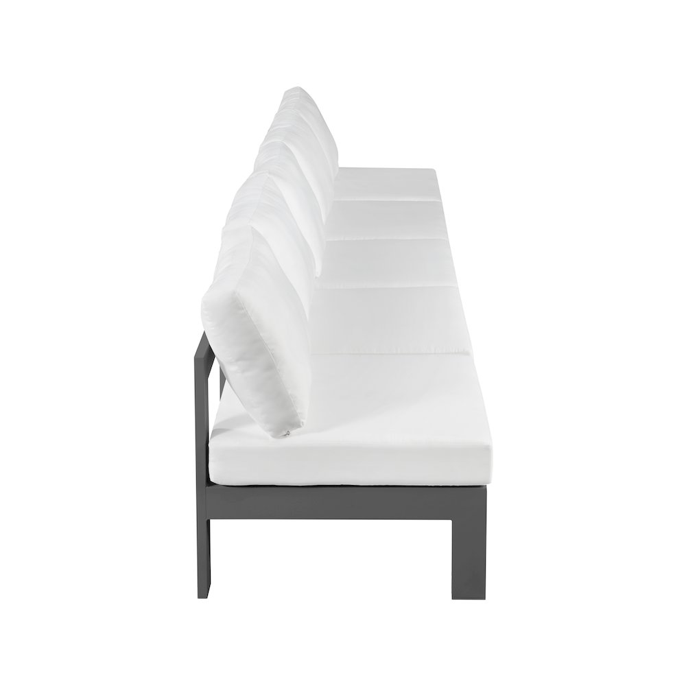 Nizuc White Water Resistant Fabric Outdoor Patio Modular Sofa. Picture 3