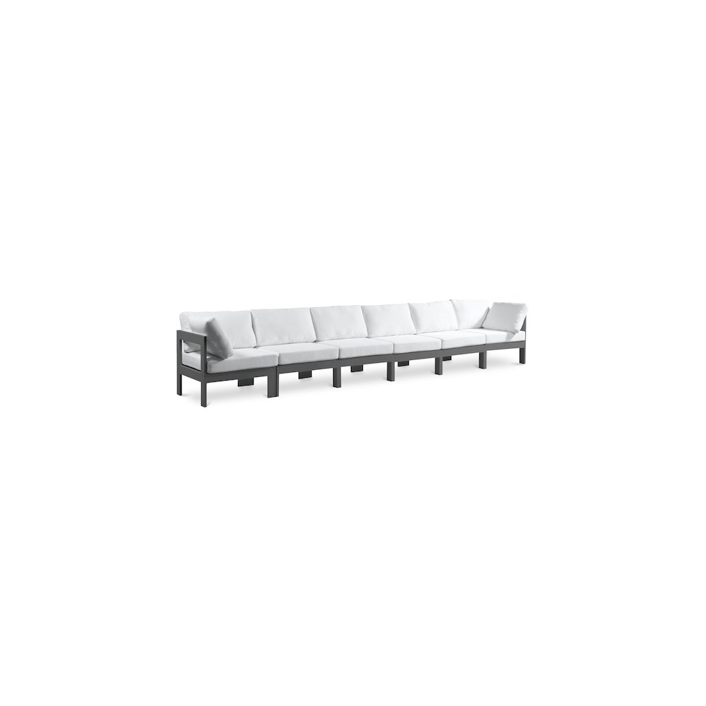 Nizuc White Water Resistant Fabric Outdoor Patio Modular Sofa. Picture 1