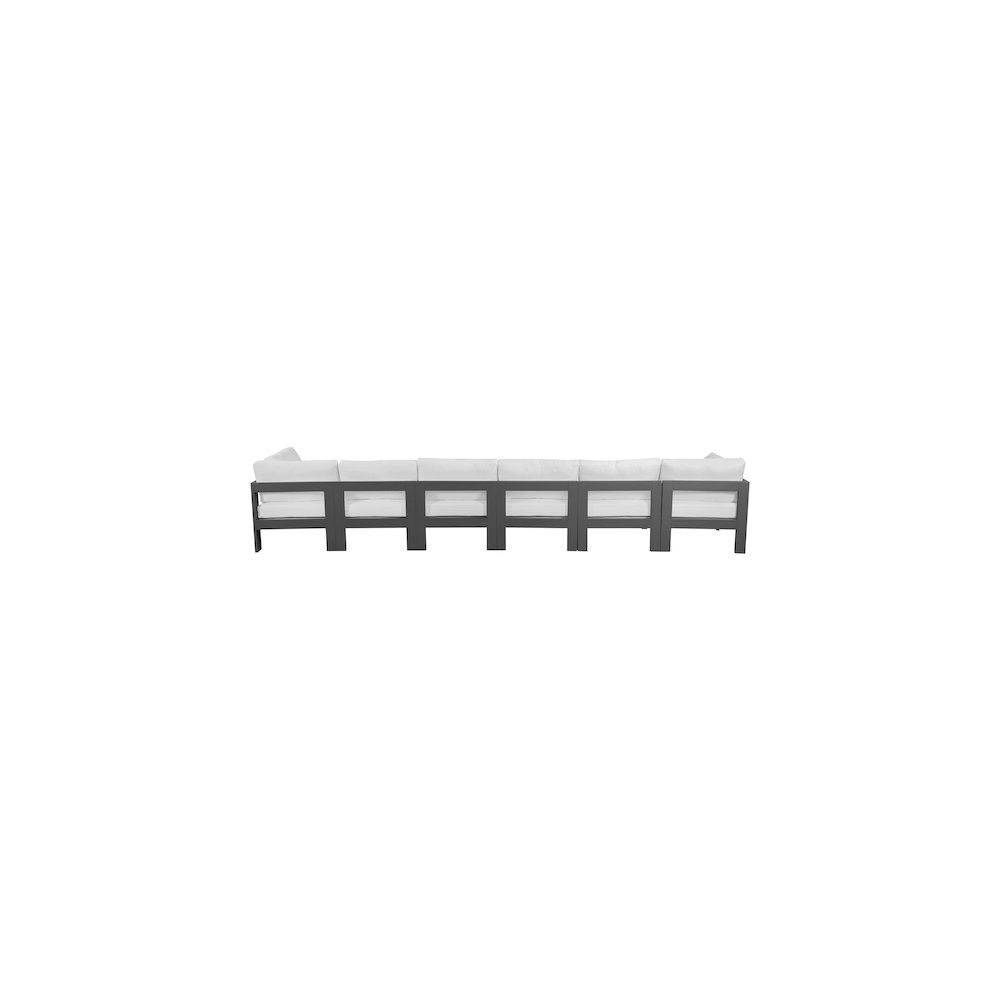 Nizuc White Water Resistant Fabric Outdoor Patio Modular Sofa. Picture 2
