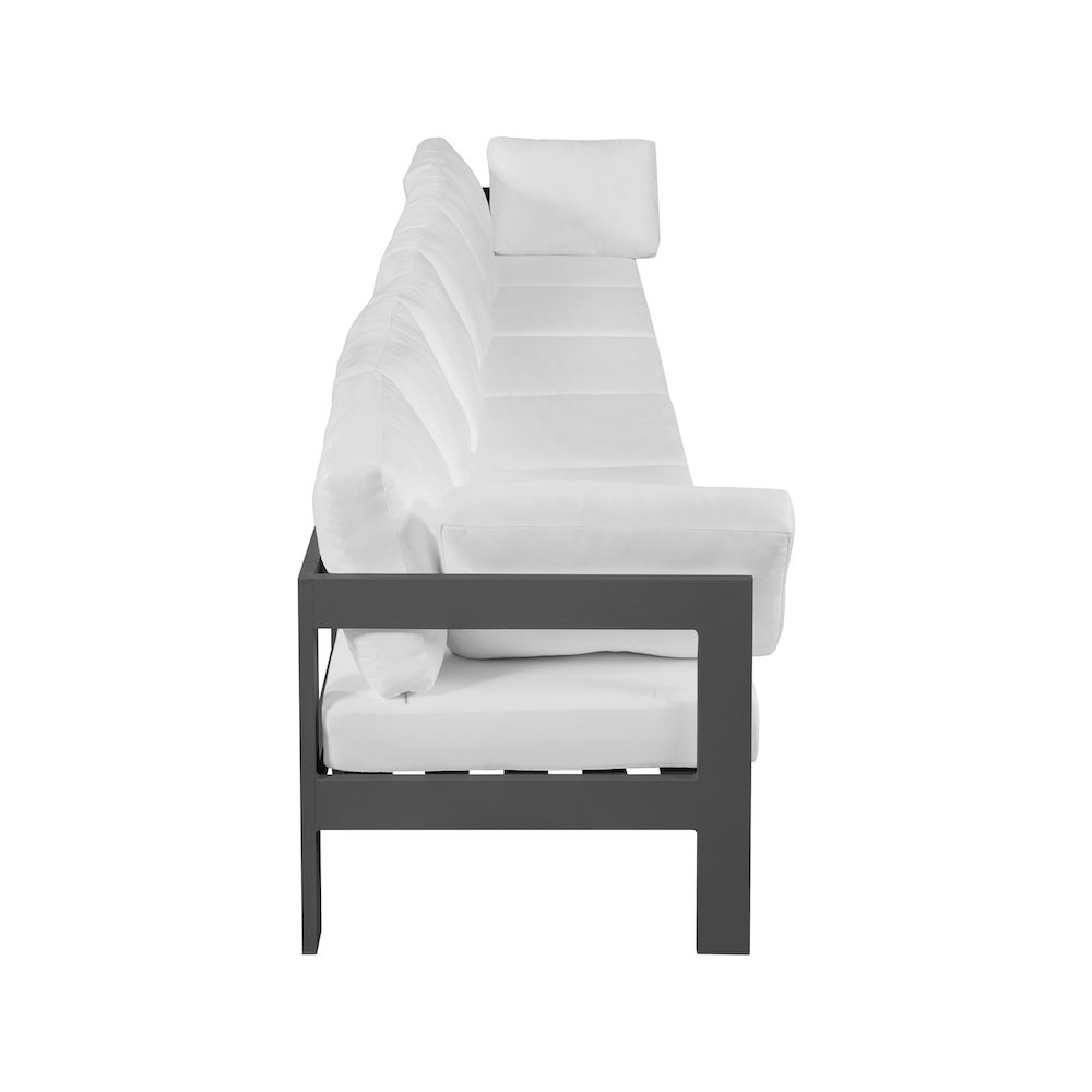 Nizuc White Water Resistant Fabric Outdoor Patio Modular Sofa. Picture 3