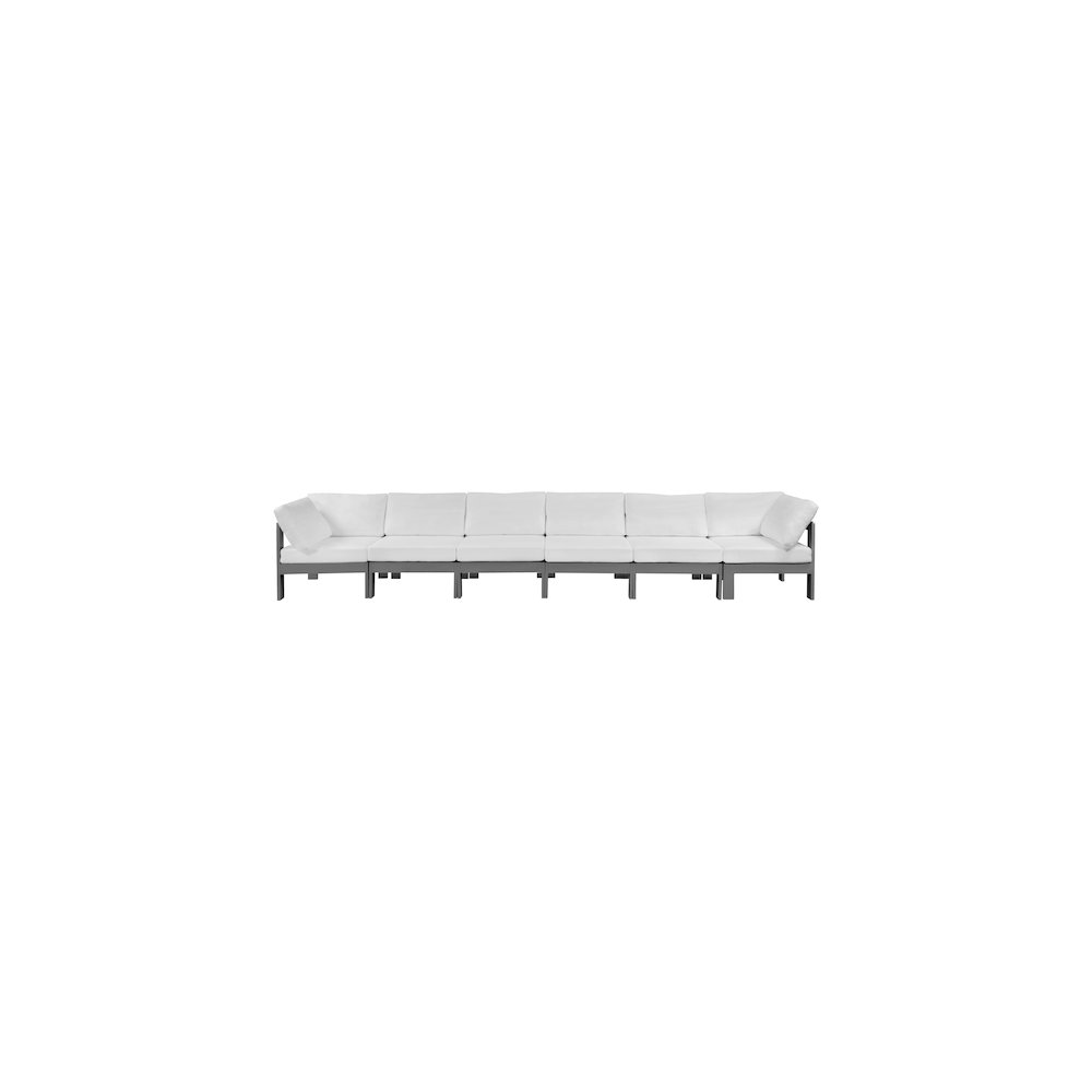Nizuc White Water Resistant Fabric Outdoor Patio Modular Sofa. Picture 4