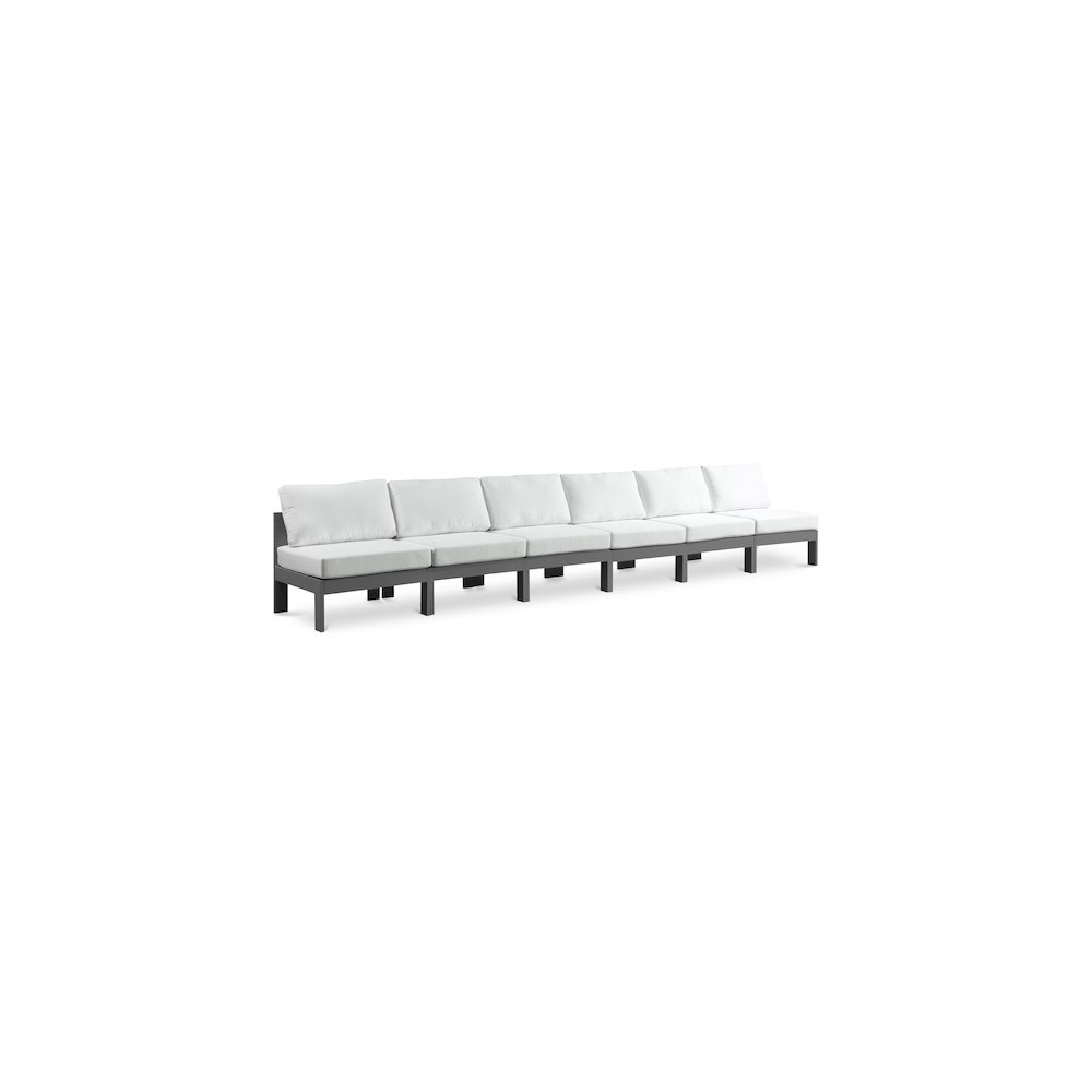 Nizuc White Water Resistant Fabric Outdoor Patio Modular Sofa. Picture 1