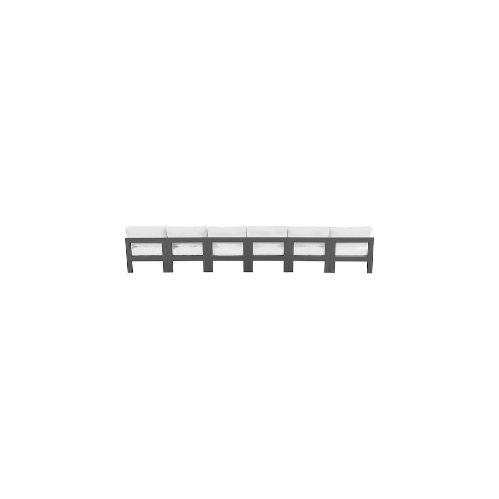 Nizuc White Water Resistant Fabric Outdoor Patio Modular Sofa. Picture 2