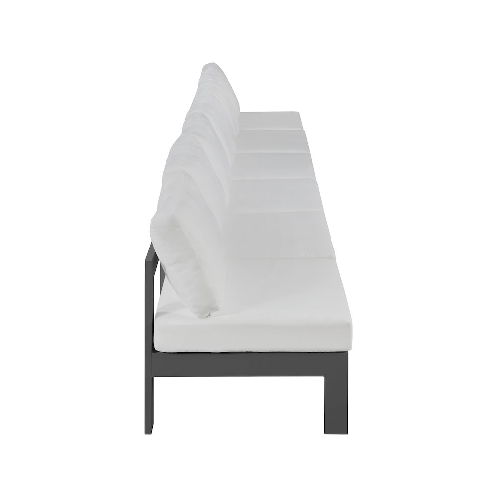 Nizuc White Water Resistant Fabric Outdoor Patio Modular Sofa. Picture 3