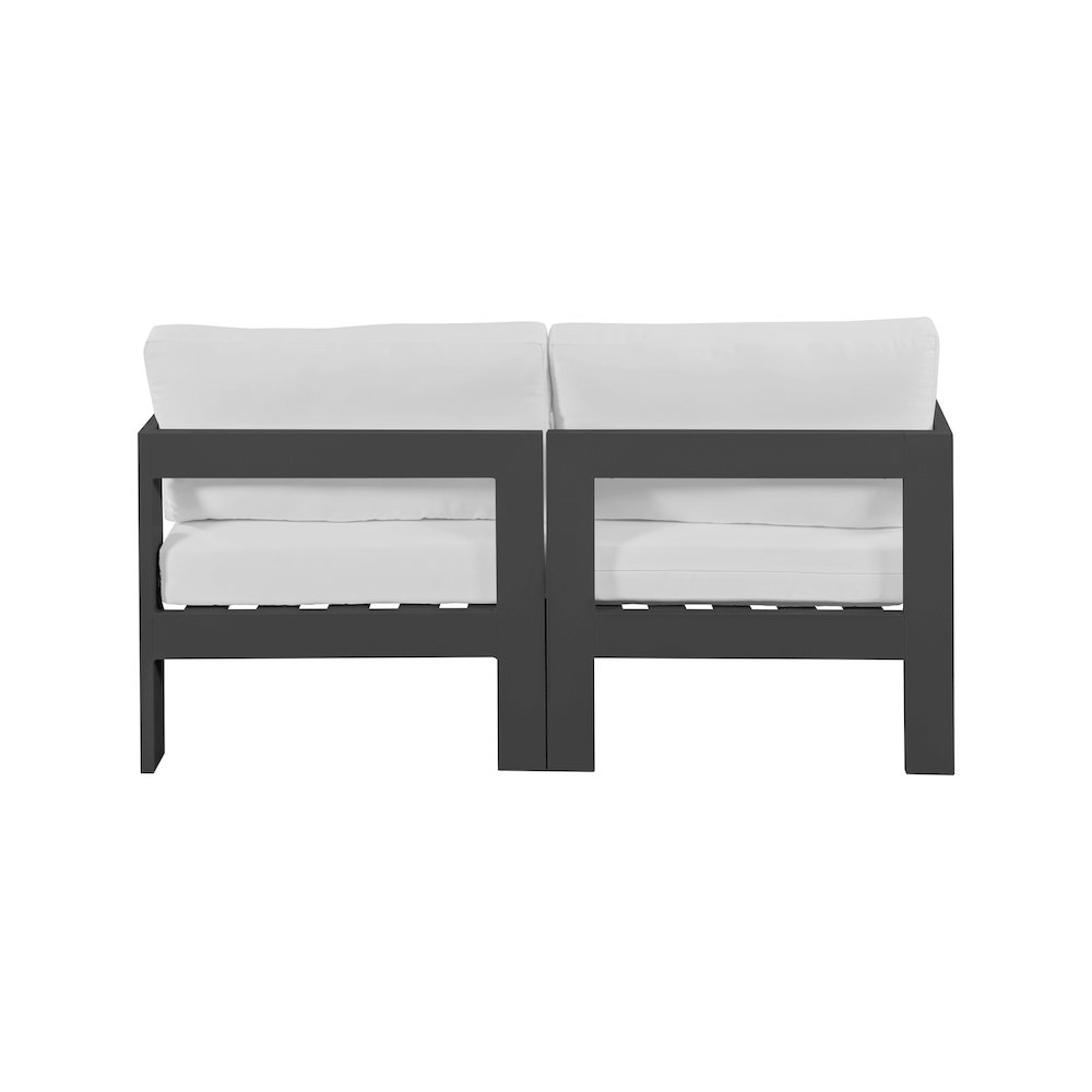 Nizuc White Water Resistant Fabric Outdoor Patio Modular Sofa. Picture 2