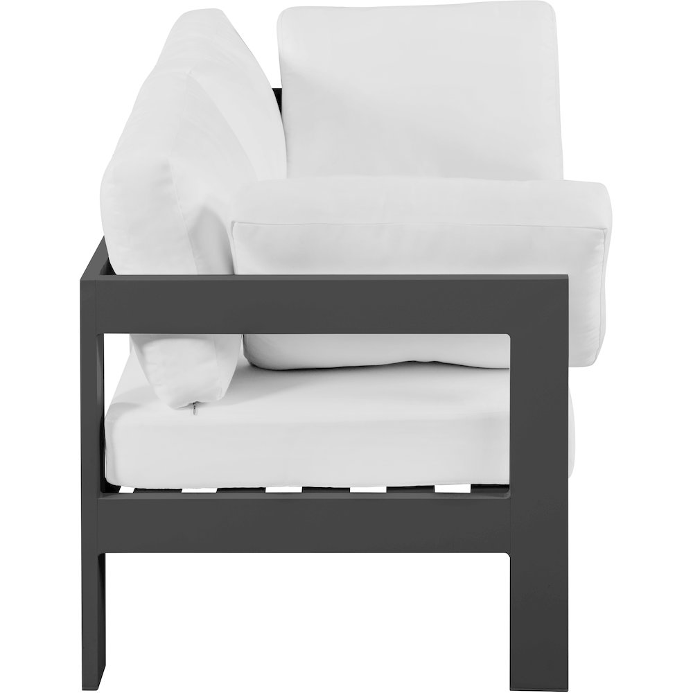Nizuc White Water Resistant Fabric Outdoor Patio Modular Sofa. Picture 3