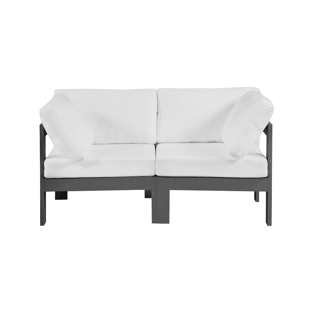 Nizuc White Water Resistant Fabric Outdoor Patio Modular Sofa. Picture 4