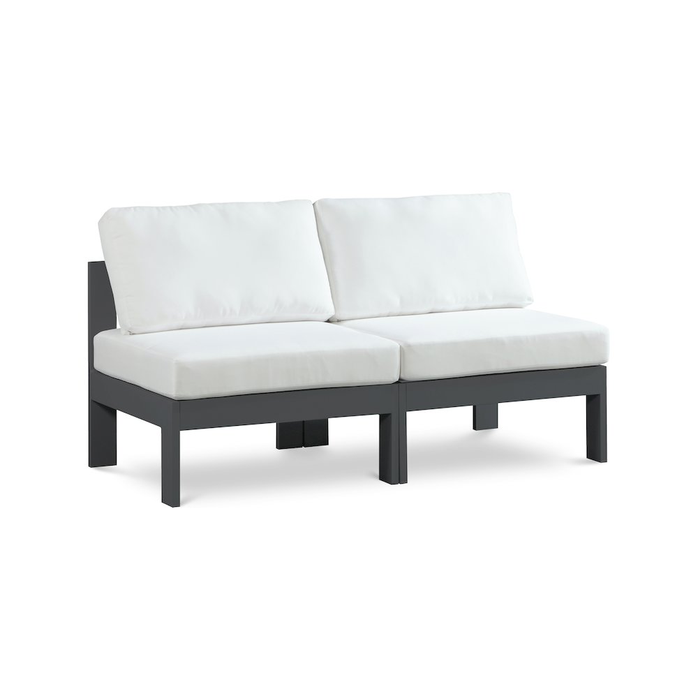 Nizuc White Water Resistant Fabric Outdoor Patio Modular Sofa. Picture 1