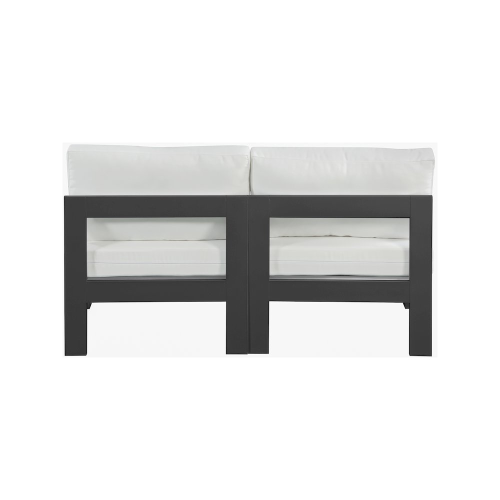 Nizuc White Water Resistant Fabric Outdoor Patio Modular Sofa. Picture 2