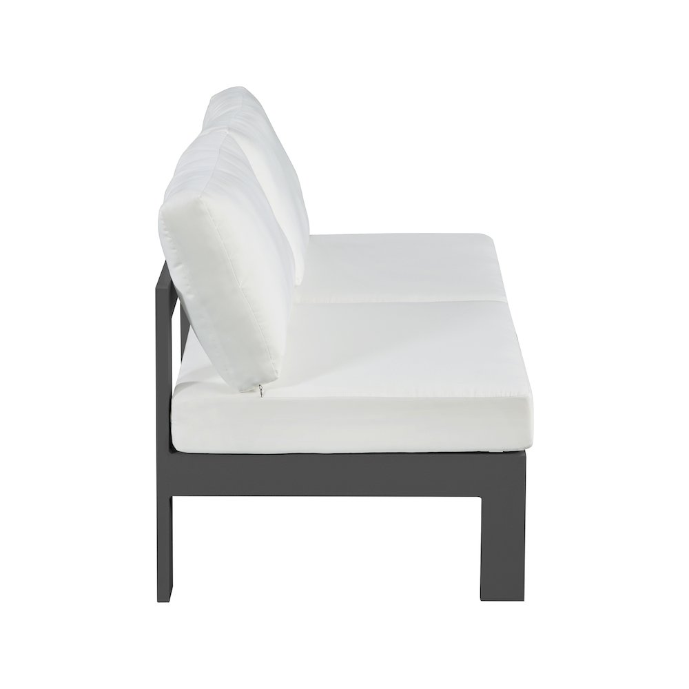 Nizuc White Water Resistant Fabric Outdoor Patio Modular Sofa. Picture 3
