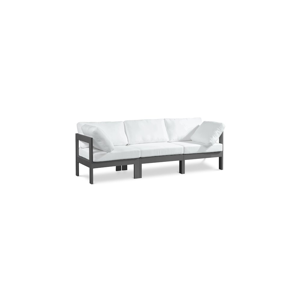 Nizuc White Water Resistant Fabric Outdoor Patio Modular Sofa. Picture 1