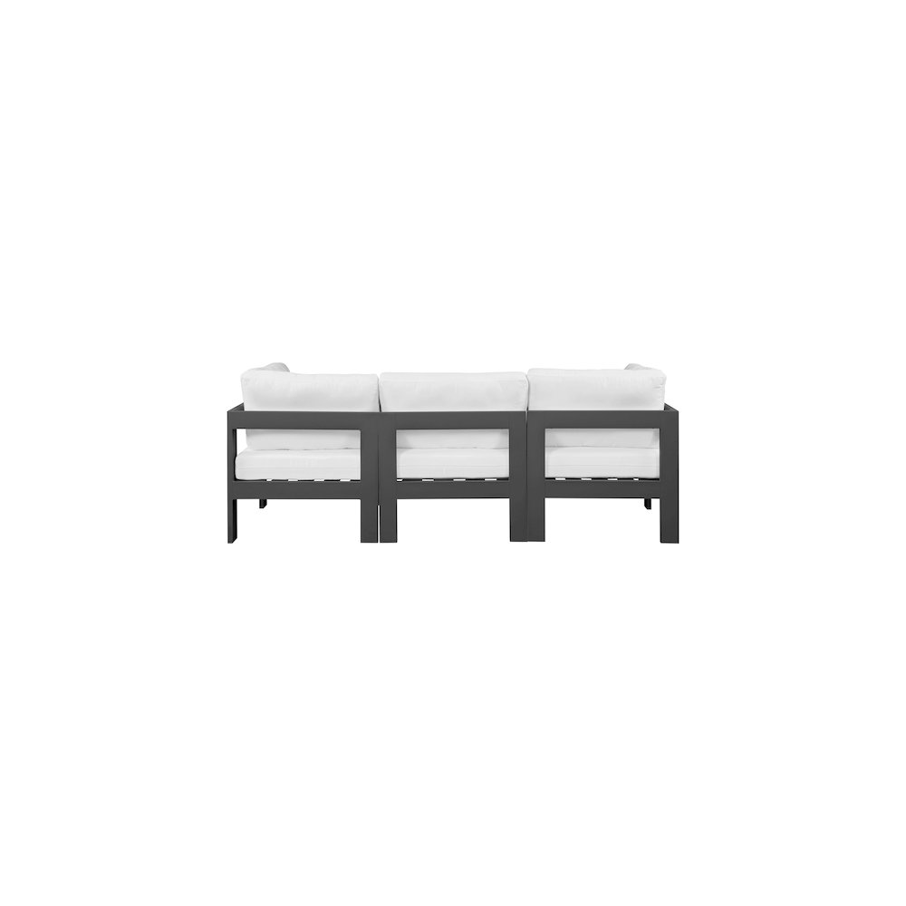 Nizuc White Water Resistant Fabric Outdoor Patio Modular Sofa. Picture 2