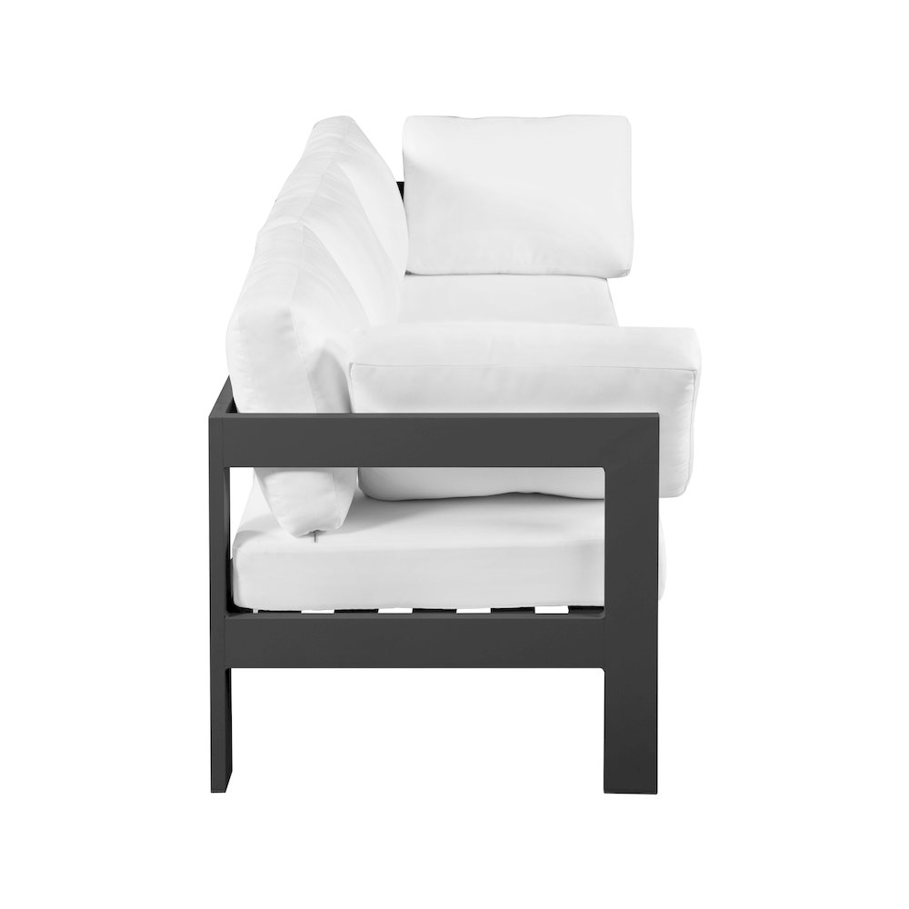 Nizuc White Water Resistant Fabric Outdoor Patio Modular Sofa. Picture 3