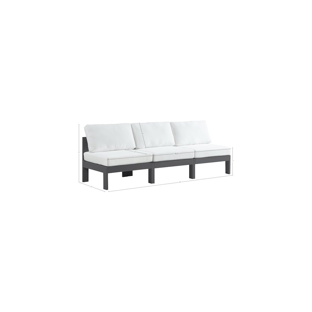 Nizuc White Water Resistant Fabric Outdoor Patio Modular Sofa. Picture 7