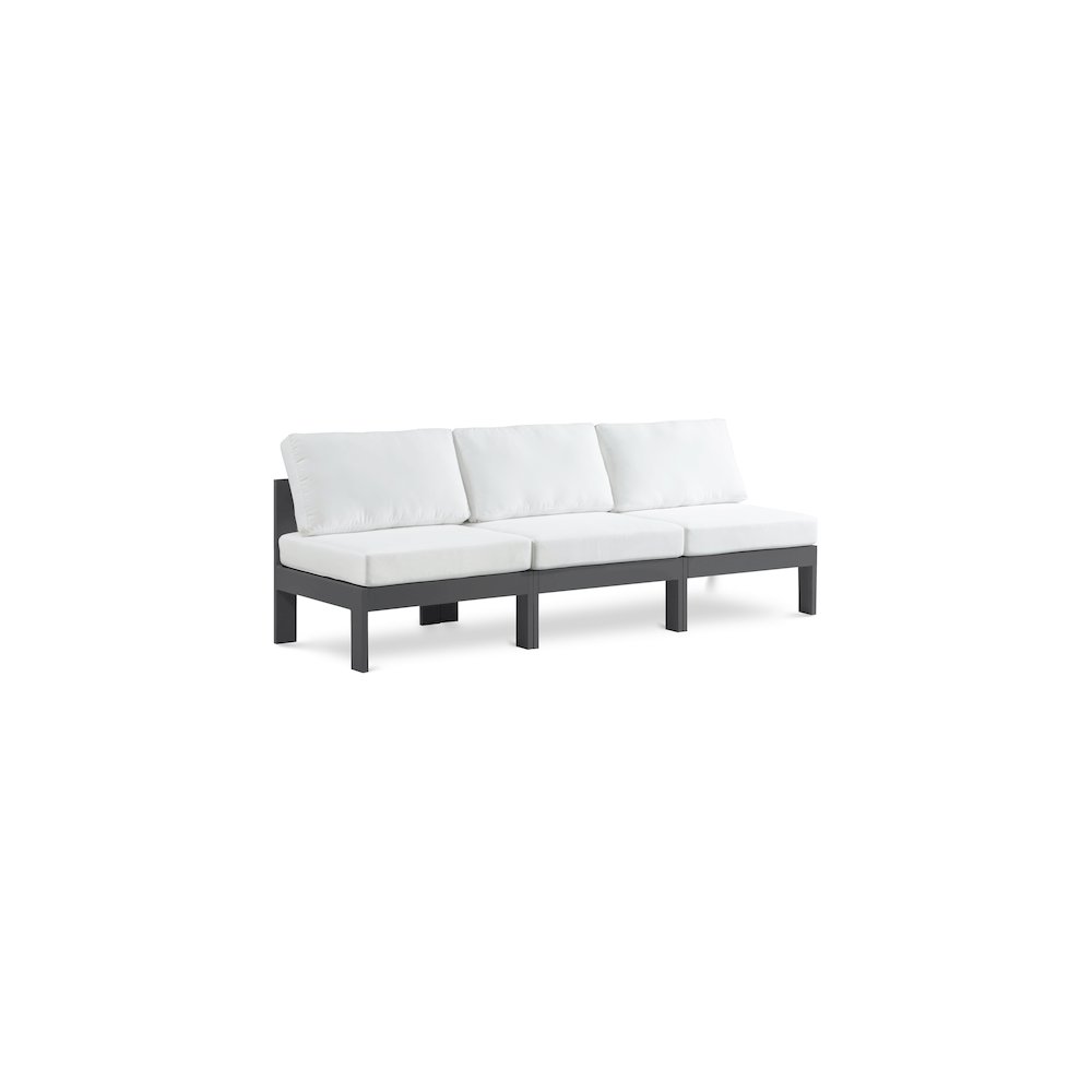 Nizuc White Water Resistant Fabric Outdoor Patio Modular Sofa. Picture 1