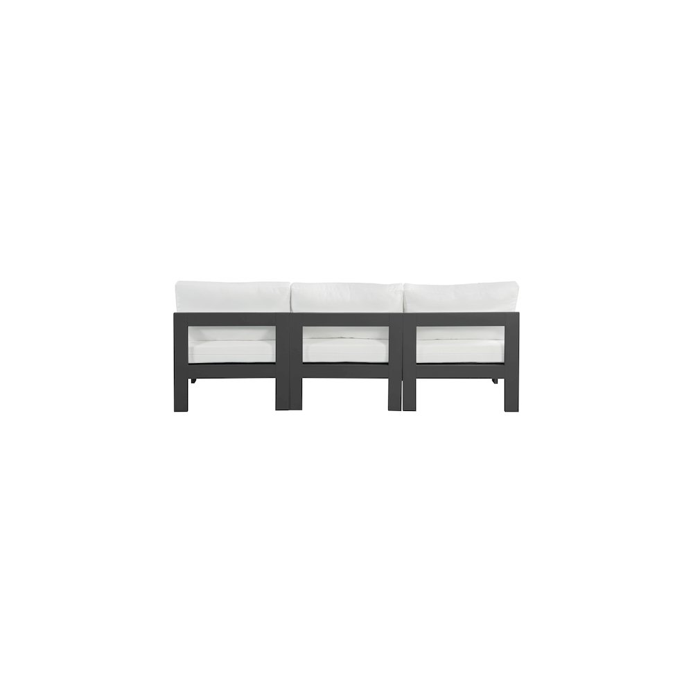 Nizuc White Water Resistant Fabric Outdoor Patio Modular Sofa. Picture 2