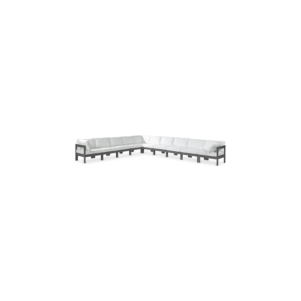 Nizuc White Water Resistant Fabric Outdoor Patio Modular Sectional. Picture 1